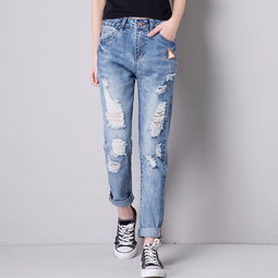 圖 琴蘭時尚女裝破洞牛仔褲九分褲廠家直銷批發(fā) 廣州服裝 鞋帽 箱包